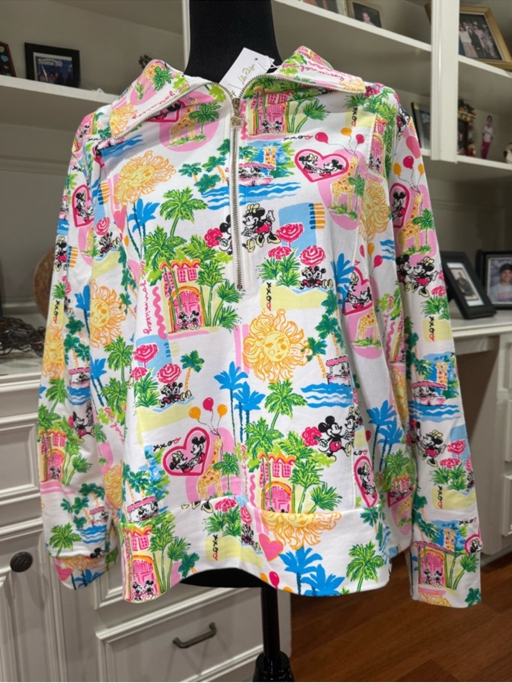 Mickey and Minnie Eleni Half-Zip Pullover by Lilly Pulitzer – Disney Parks XL